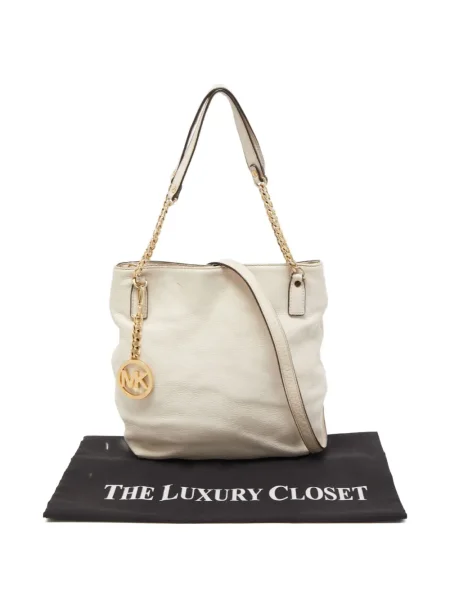 Geantă cu mânere cu lanț Michael Michael Kors cu imagine bej