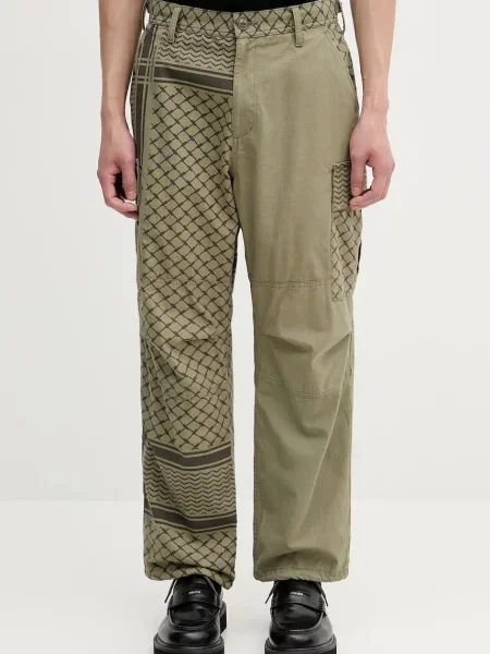 NEIGHBORHOOD pantaloni de PT SHEMAGH cu fason cargo verde