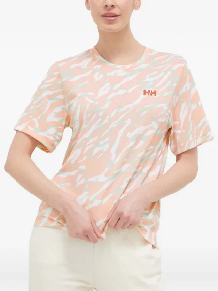 Tricou Helly Hansen cu imagine cu dungi de tigru portocaliu