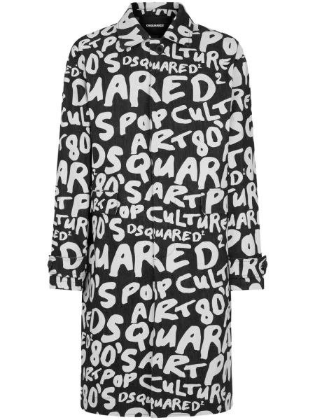 Palton Dsquared2 cu imagine negru
