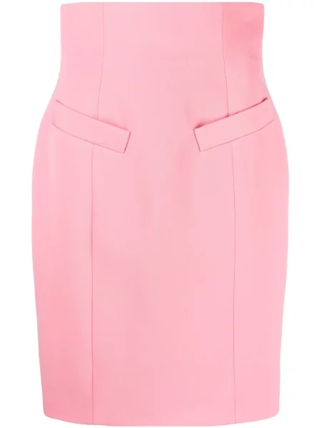 Fustă tip creion Balmain de lână roz