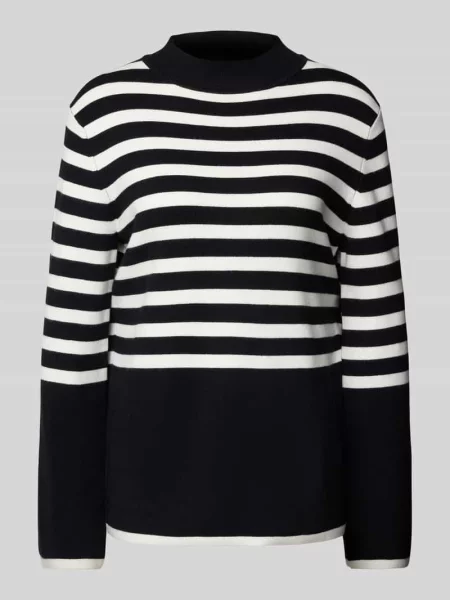 Sweter z dzianiny o kroju comfort fit z mieszanki z półgolfem S.oliver Black Label czarny