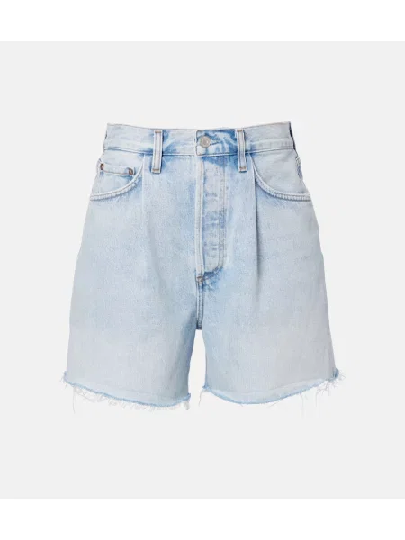 Pantaloni scurți din denim Agolde albastru