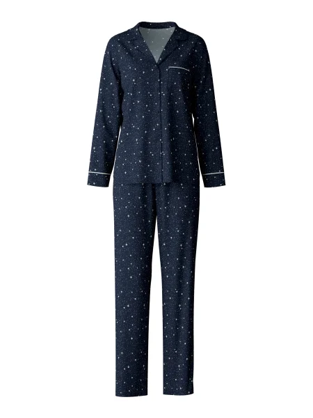 CALIDA Pijama albastru marin alb