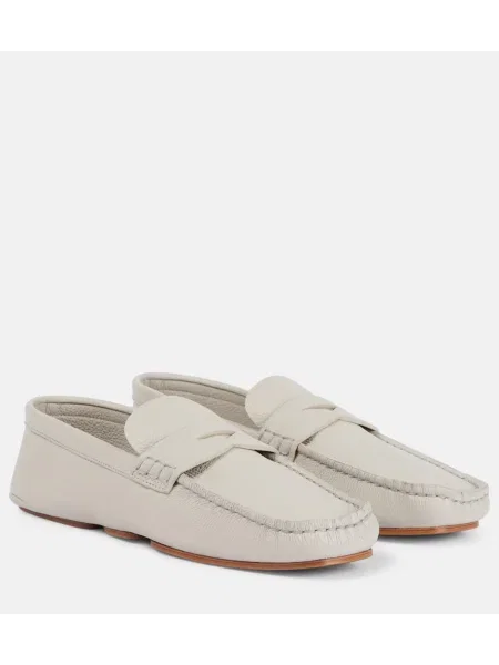 Usnjene loaferke Khaite siva