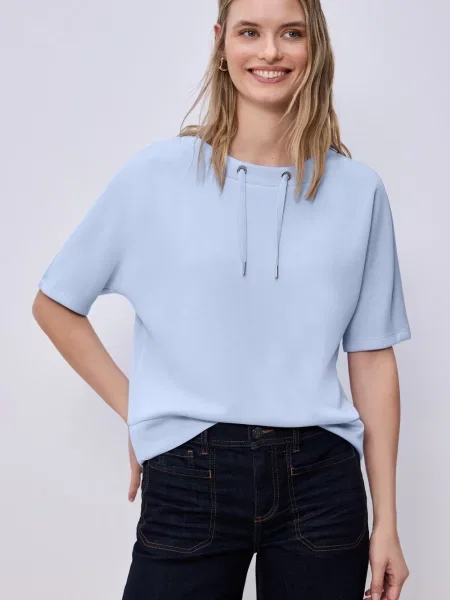 Street One Bluza Kobiety Sztuczne włókno jednolity 36 niebieski