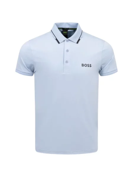 Tricou polo Boss cu imagine albastru