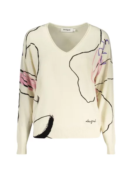 Pulover Desigual cu imagine cu decolteu în V