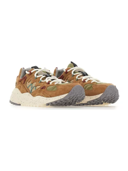 Sneakersy Flower Mountain zamszowe w kwiatki brązowe