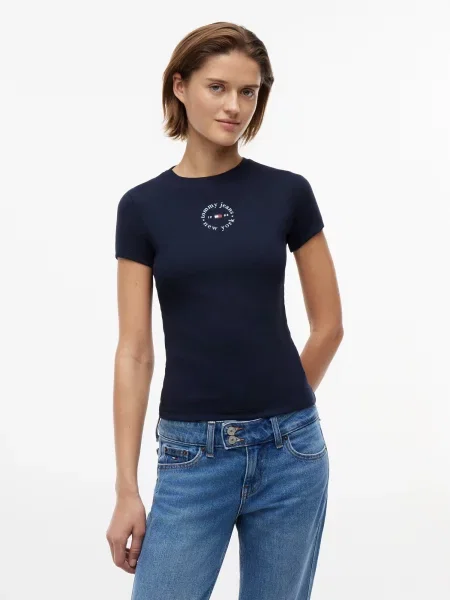 Tommy Jeans Tričko námornícka modrá / červená biela