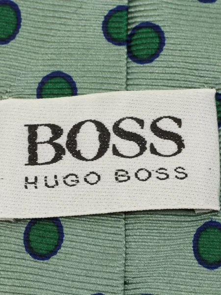 Μεταξωτή πουά γραβάτα Boss γραβάτες πράσινο