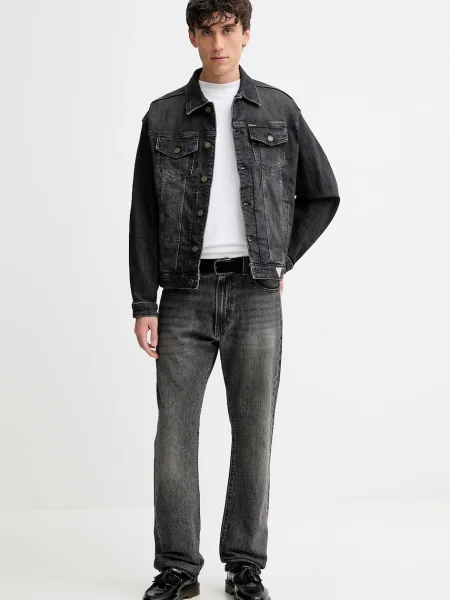 Guess Jeans geacă jeans gri