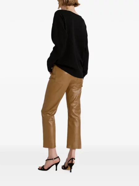 Kožne hlače Alberta Ferretti zelena
