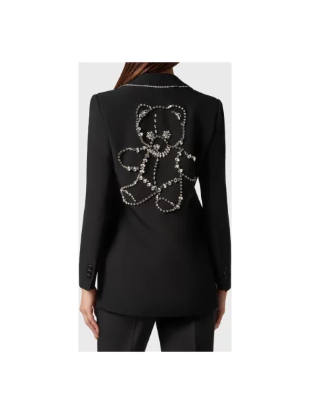 Satynowa marynarka Philipp Plein typu teddy czarna