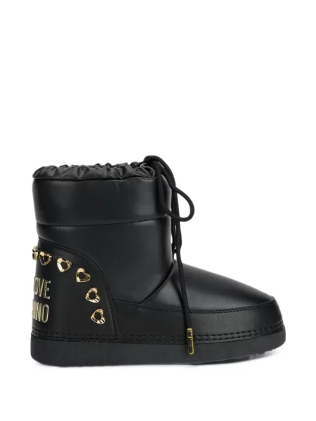 Botine Love Moschino cu motiv cu inimi negru