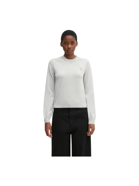 Sweter Maison Kitsune wełniany szary