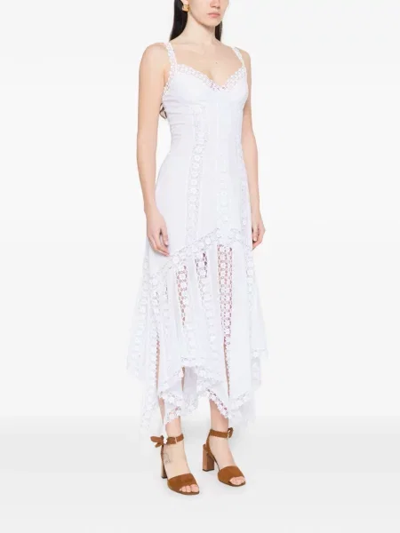 Asymetrické oblekové midi šaty Charo Ruiz Ibiza po kolena bílé