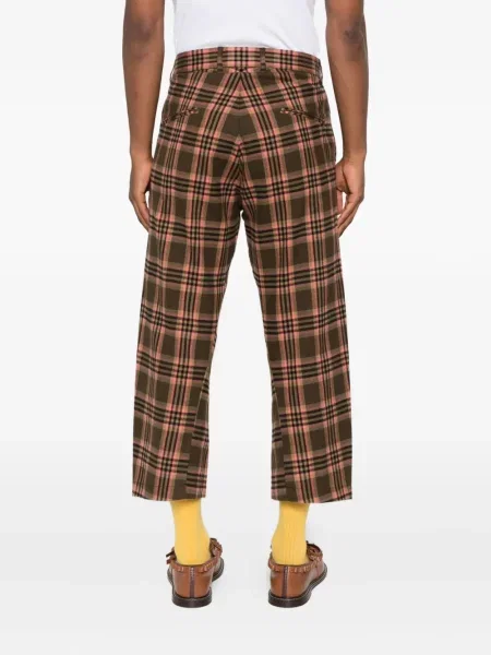 Pantaloni Moschino în carouri verde