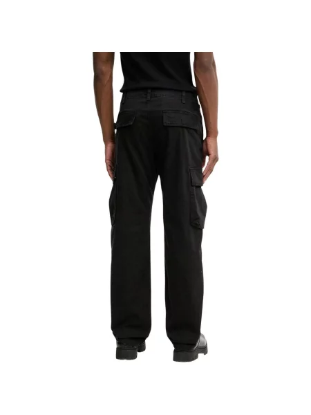 Pantaloni Tommy Hilfiger din canvas negru