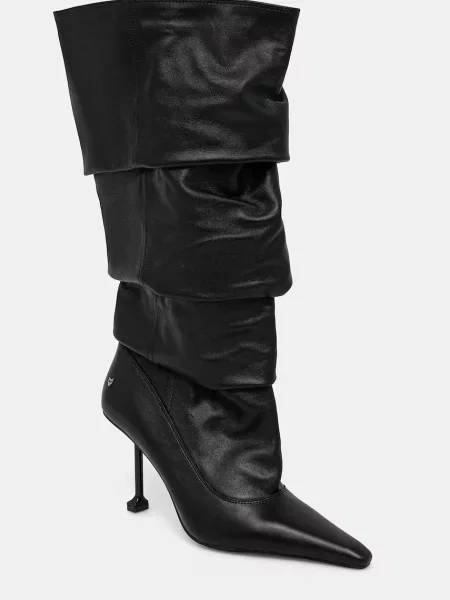 Naked Wolfe ghete de piele Vern femei cu cui Vern Nappa Prince Leather Black negru