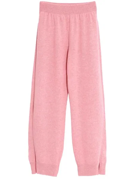 Pantaloni Barrie din cașmir roz