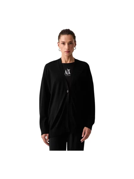 Armani Exchange kardigan wełniany czarny
