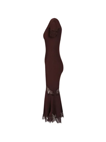 Rochie midi Self-portrait din dantelă maro