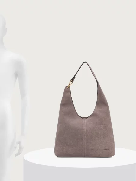 Calvin Klein Táska Slouchy Suedelarge Shoulder Bag Barna lila