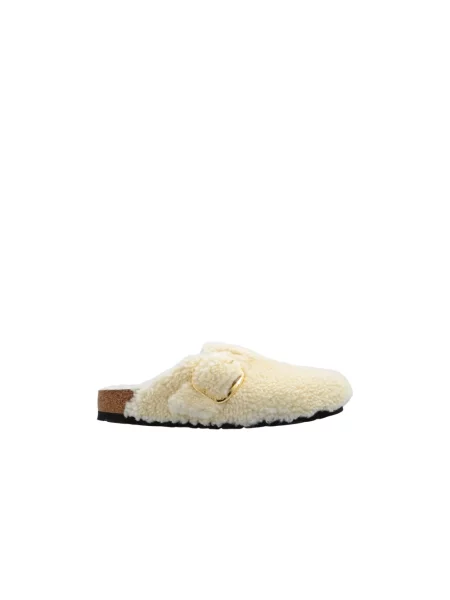 Birkenstock Obuwie Kobieta Beżowy 39 EU Boston Big Buckle Klapki białe