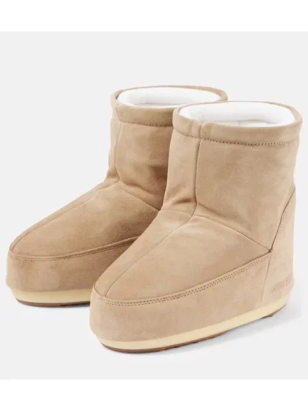 Botine Moon Boot din piele de căprioară bej