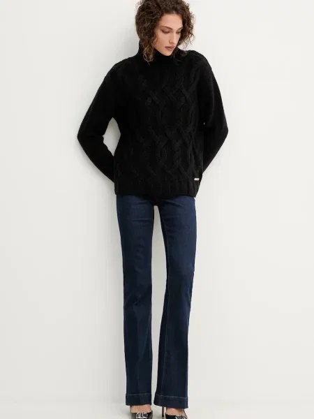 Светр з домішкою вовни Silvian Heach HENRY теплий гольф чорний