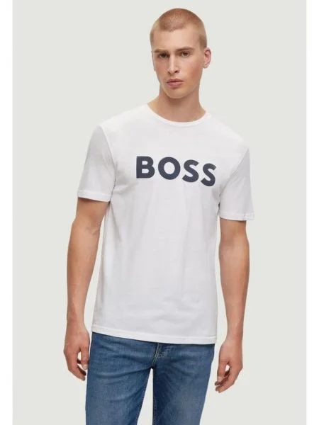 BOSS Orange Tričko Thinking čierna biela