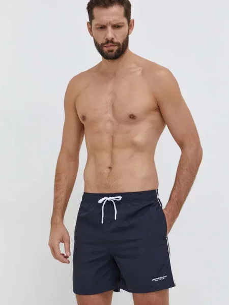 Armani Exchange pantaloni scurti de baie albastru marin negru