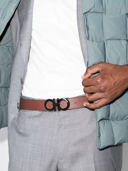 Pasek Salvatore Ferragamo dwustronny czarny
