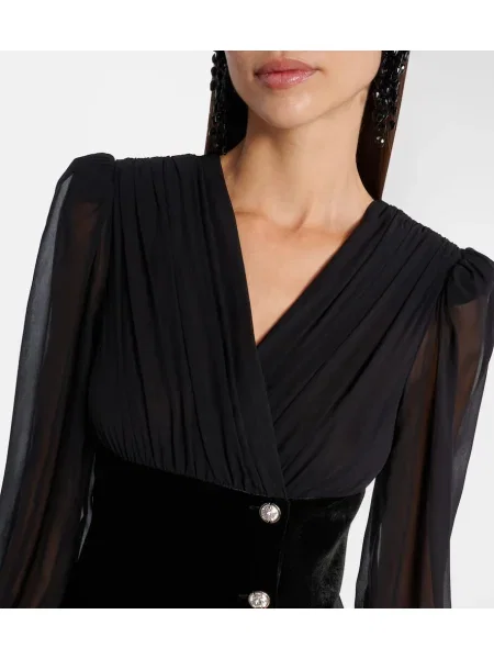 Rochie Alessandra Rich de catifea negru