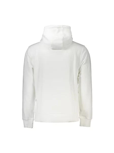 Bluza z kapturem Cavalli Class z kapturem z nadrukiem biała