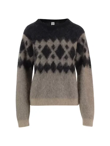 Pulover The Garment cu model argyle de mohair negru