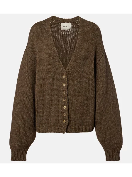Cardigan Khaite din cașmir verde