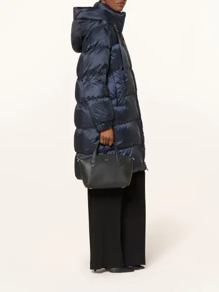 Max Mara The Cube Péřový Kabát Marte S Odnímatelnou Kapucí tmavě modrá