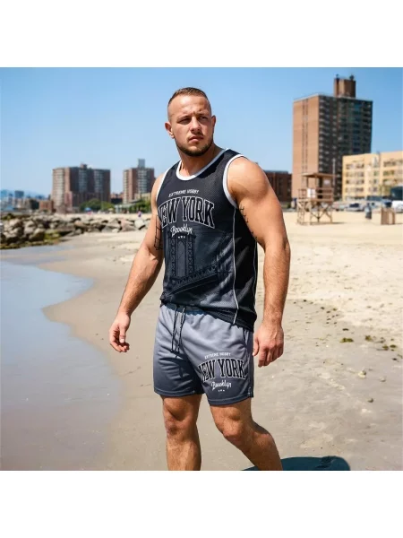 Koszulka koszykarska na ramiączkach EXTREME HOBBY NEW YORK szara