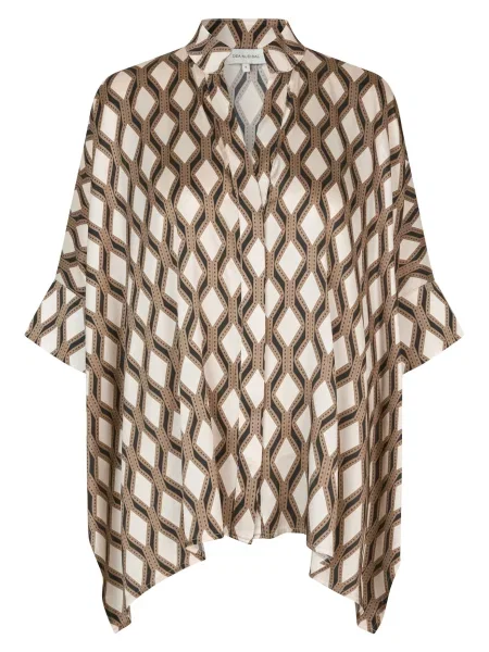 Dea Kudibal Bluză crem / brocart negru