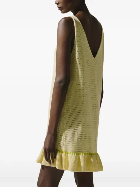 Rochie mini Baobab cu decolteu în V cu volane galben