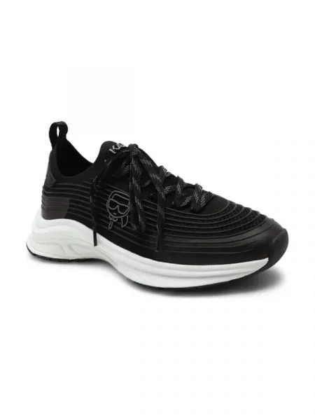 Karl Lagerfeld Sneakers tornacipő LUX FINESSE Plexikonic bőr hozzáadásával fekete