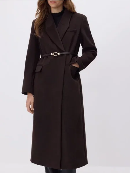 Reserved Пальто з додаванням вовни темно коричневий