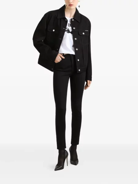 Blugi Dolce & Gabbana cu talie înaltă negru