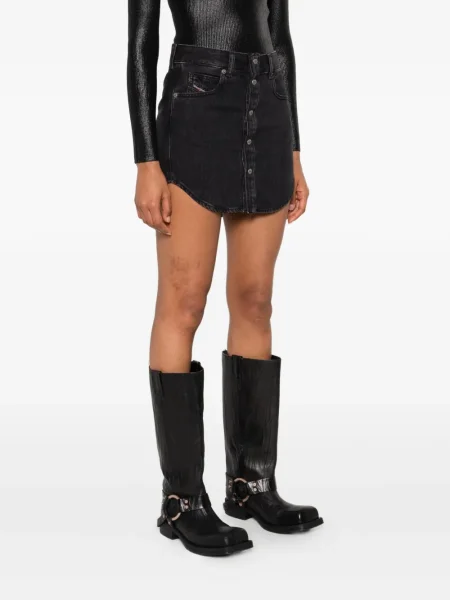 Fustă din denim Diesel negru