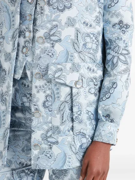 Geacă Temperley London cu model floral albastru