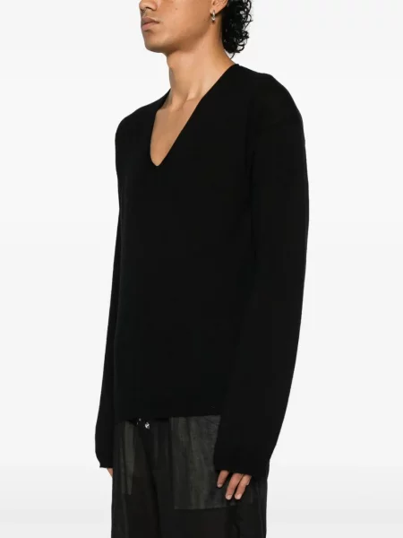 Pulover Rick Owens cu decolteu în V negru