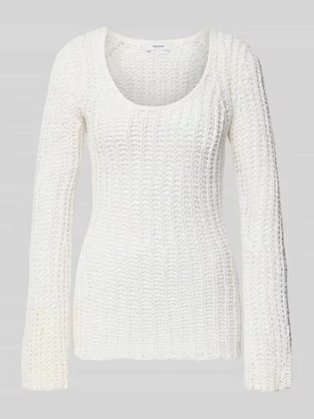 Sweter w kroju regular fit w stylu szydełkowym model Fenja' Topshop biały