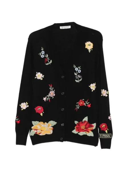 Cardigan 5 Progress cu model floral negru